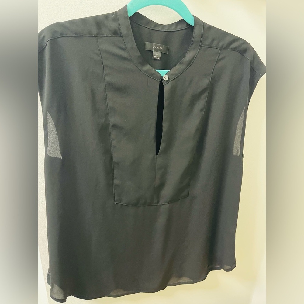 J. Crew Women's Gorgeous Black, Detailed Blouse Sz Med.